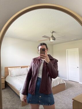 East 5th Women's Burgundy Leather Jacket